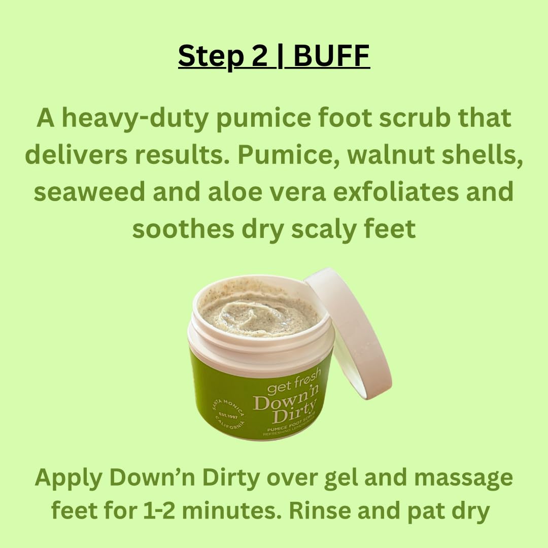 Get Fresh Relief For Tattered Tootsies 3-step at Home Foot Treatment 15.2 x 30.5 x 15.2 cm Feet Care Kit With Lemongrass Scent Includes Scrub For Cracked Heels Callus Remover Cream