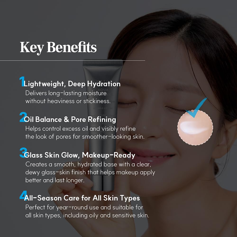 S.NATURE Pore Refining Moisturizer for Dry & Sensitive Skin – Squalane Hydrating Face Cream, Tightening & Smoothing Pores, Lightweight Korean Skincare, 2.02 fl oz