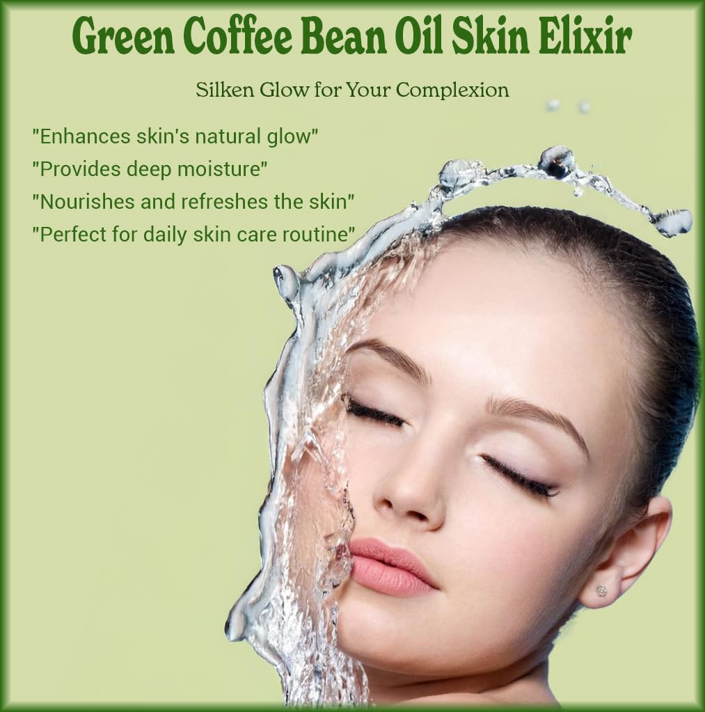 Natural Born Oils Green Coffee Bean Oil, 4oz, Organic, Cold-Pressed, Rich in Antioxidants, Perfect for Skin Firming, Hair Strengthening