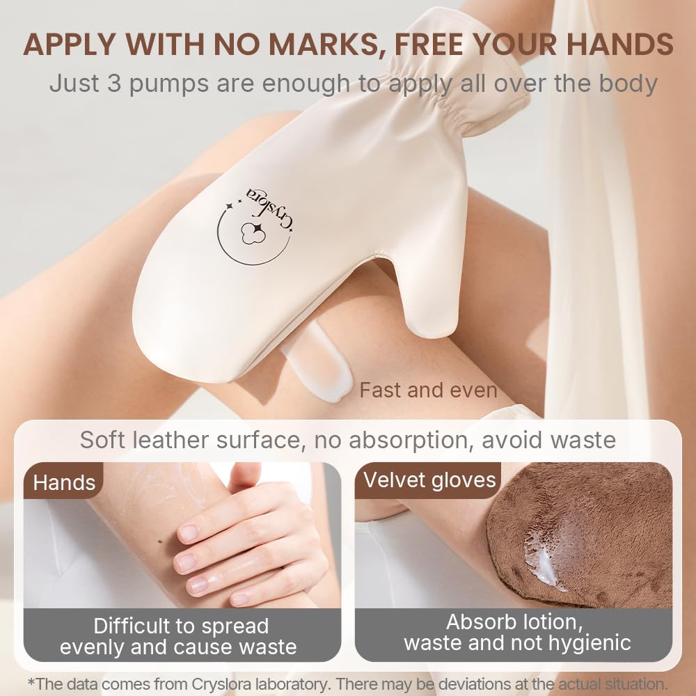 Cryslora Lotion Applicator & Self Tanning Mitt - Reusable, Durable, No Absorption, Anti-Sliding Glove for Even, Waste-Free Application of Lotions, Oils & Creams