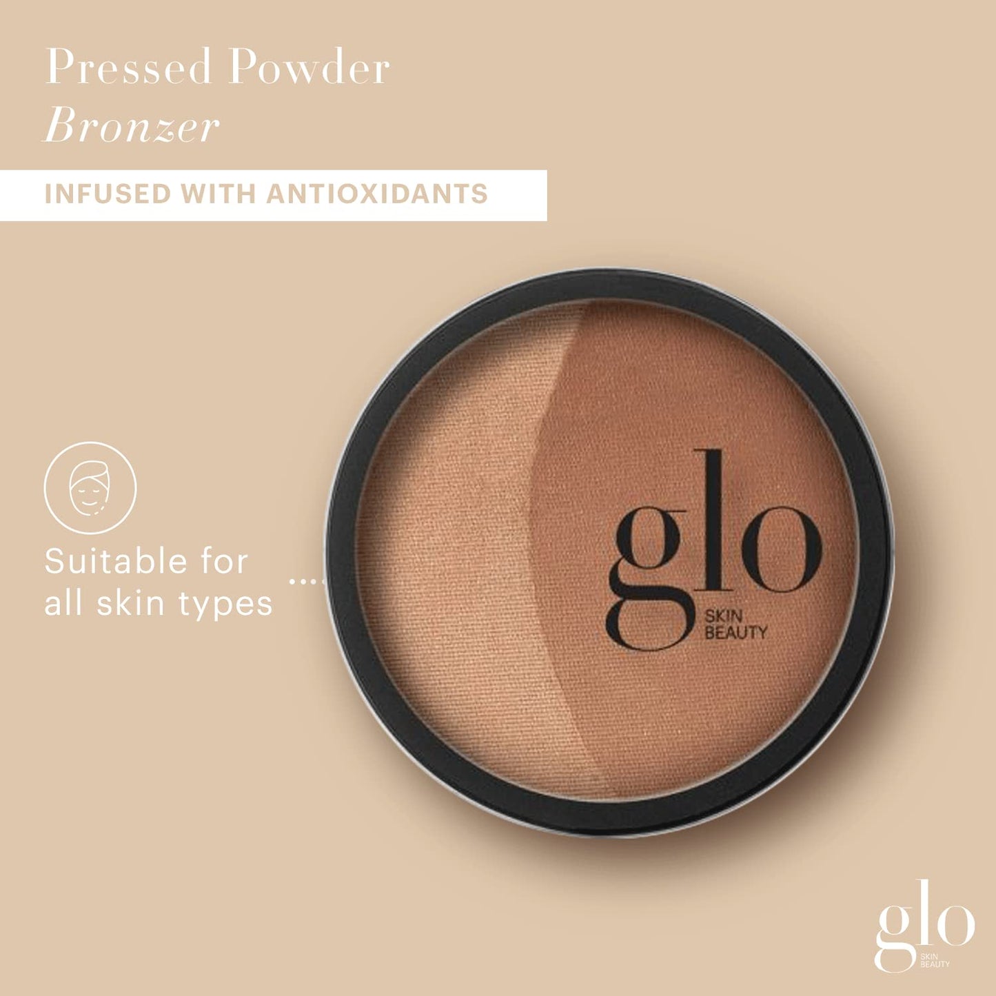 Glo Skin Beauty Bronze – Natural Mineral Pressed Powder Bronzer for Face for a Sun-Kissed Glow, Lightweight Makeup Infused with Antioxidants