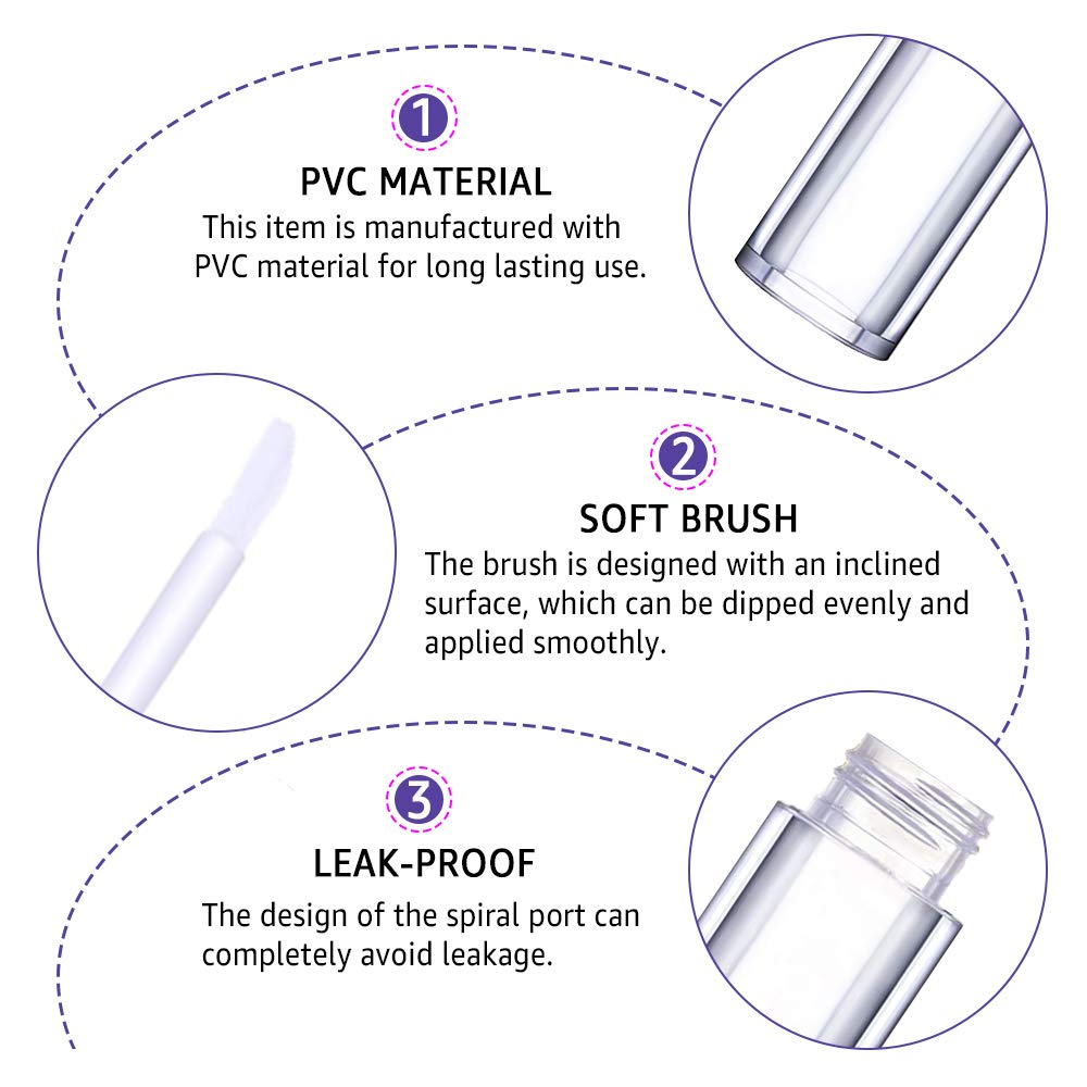 AMORIX 24 Pack Crystal Rhinestone Lip Gloss Tubes with Wand 5ml Empty Containers + Syringes + Labels