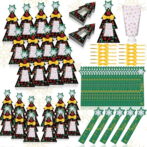 24 Christmas Hand Cream with Nail File Gifts Set Snowflake Hand Cream & Nail File Christmas Party Favors Travel Size Skin Lotion Xmas Party Supplies for Guests