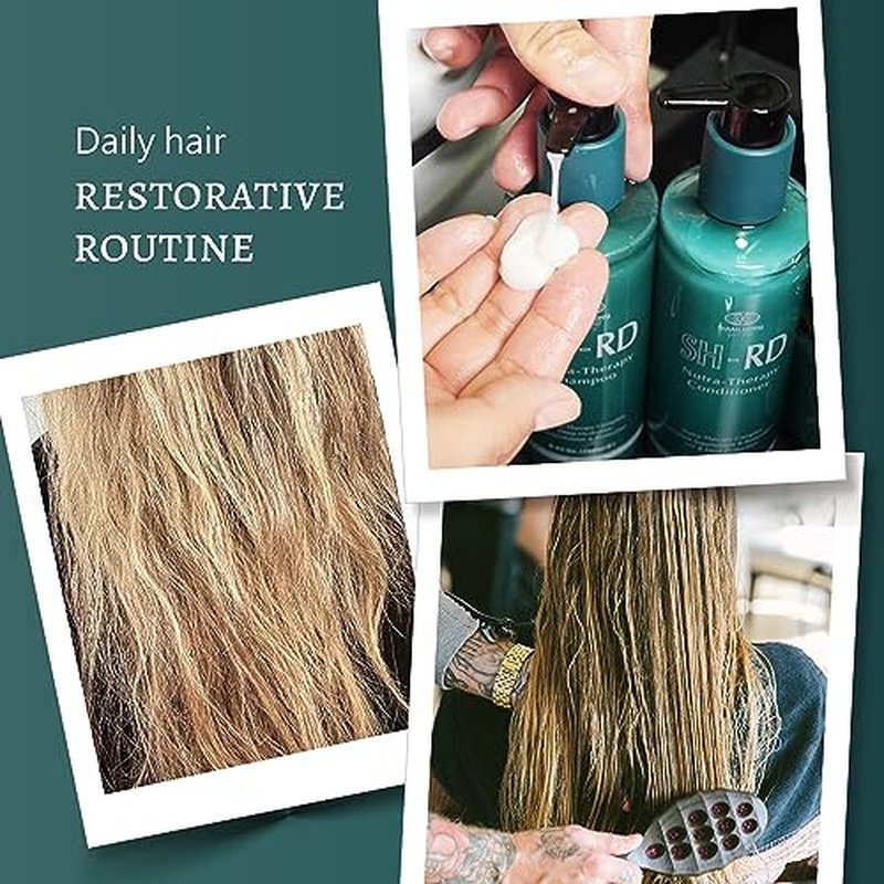 SH-RD Nutra-Therapy Shampoo for Dry Damaged Hair | Protein Shampoo Reduces Split Ends | Moisturizes Frizzy Hair | Suitable for Color-Treated, Bleached Hair - 16.9oz/500ml