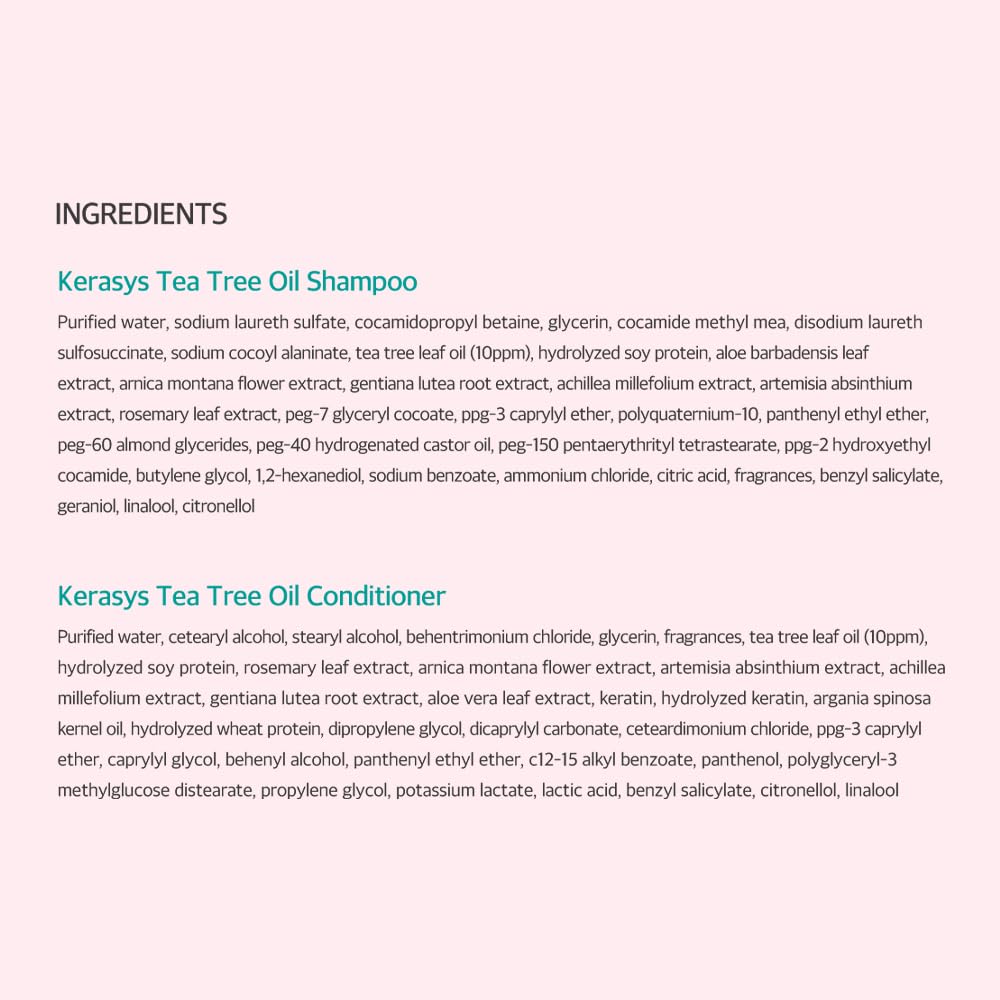 Kerasys Tea Tree Oil Conditioner - Nourishing Hair Treatment | 33.8 fl oz (1L) - 2-Pack