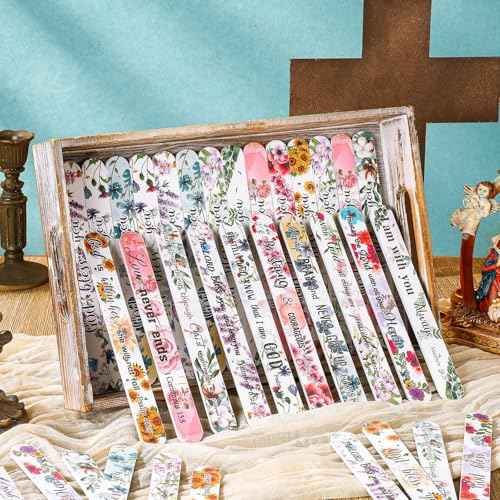 50 Pack Christian Gifts for Women Bulk Church Bible Verse Nail Files Floral Scripture Emery Boards Christian Religious Gift Nail Files for Employee Appreciation Teacher Staff Coworkers Women