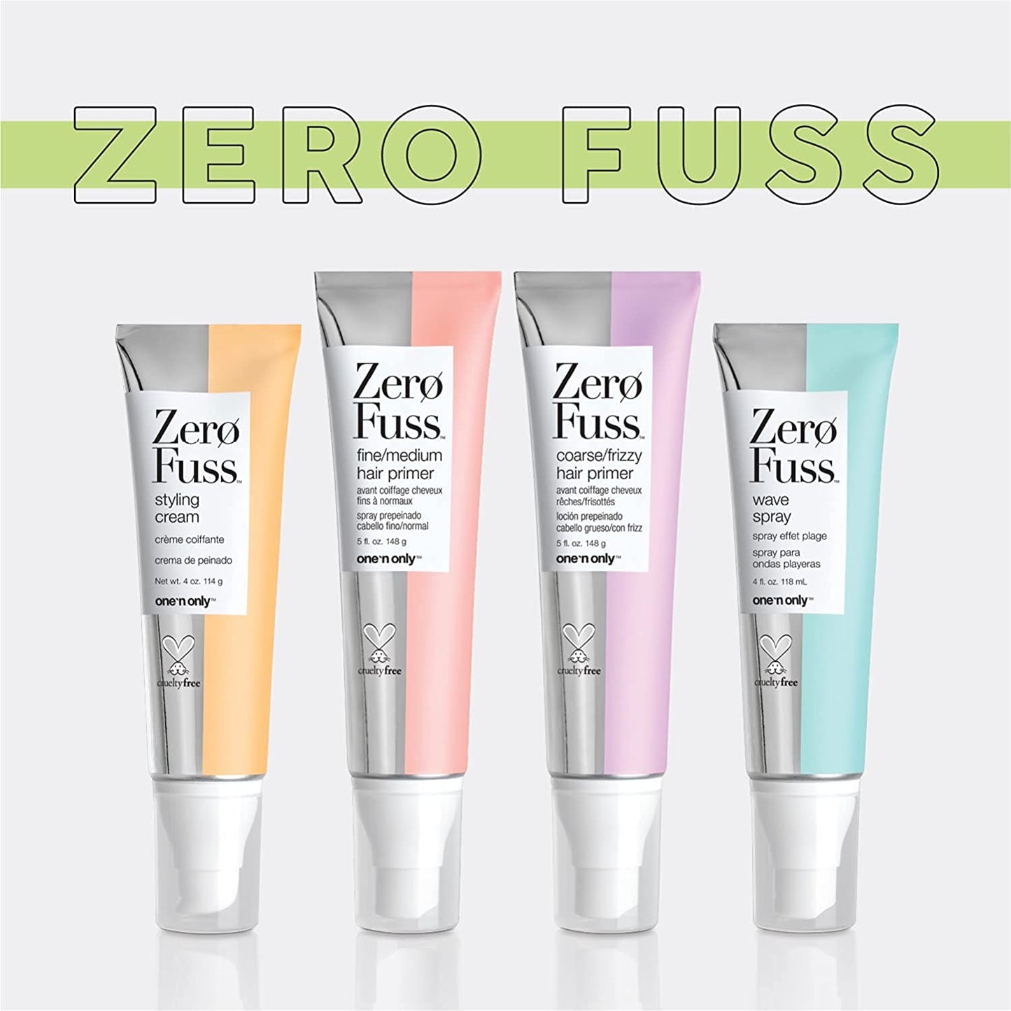 One 'N Only Zero Fuss Fine to Medium Hair Primer, Leave-in Spray, Detangles and Smooths, Weightlessly Conditions, Humidity Resistant, Tames Frizz, No Heat Required, 5 Fl. Oz