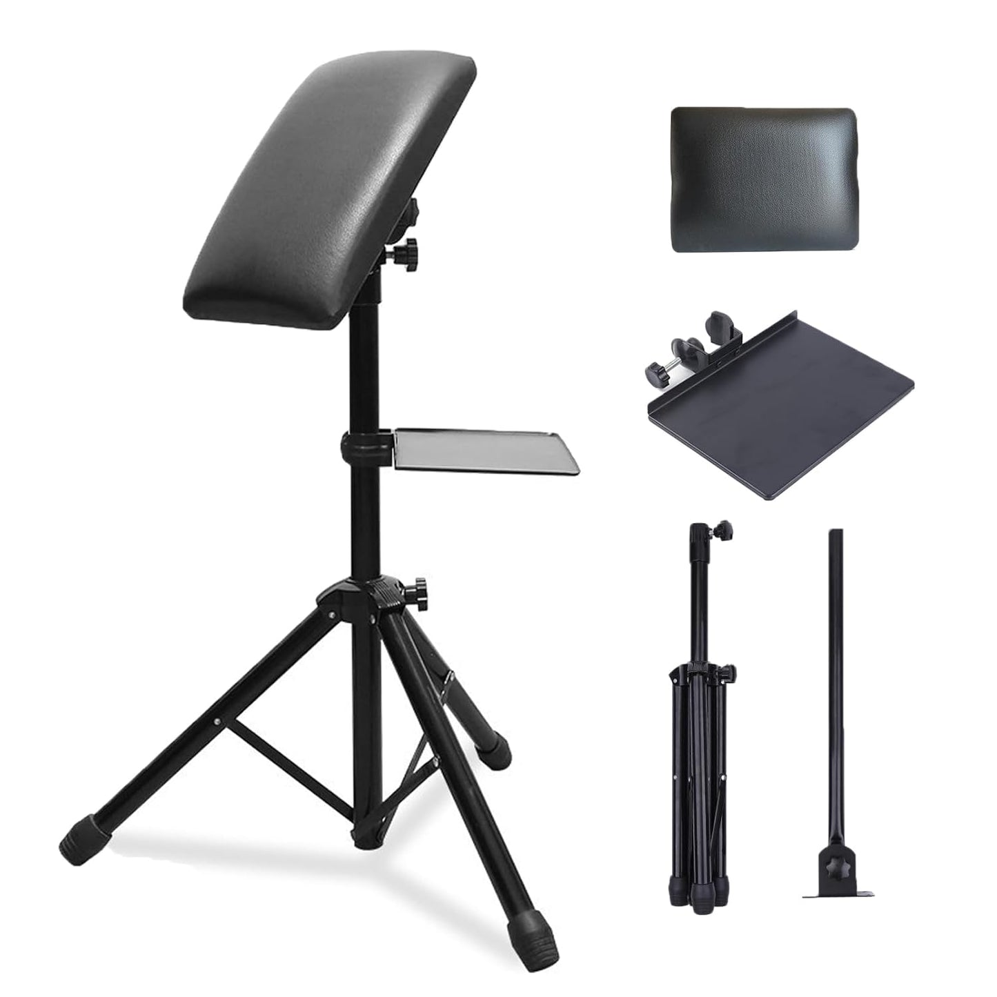 Tattoo Arm Rest & Legrest Stand - 360° Adjustable Design | Foldable Leather Pad with Thick Sponge for Tattoo Artists