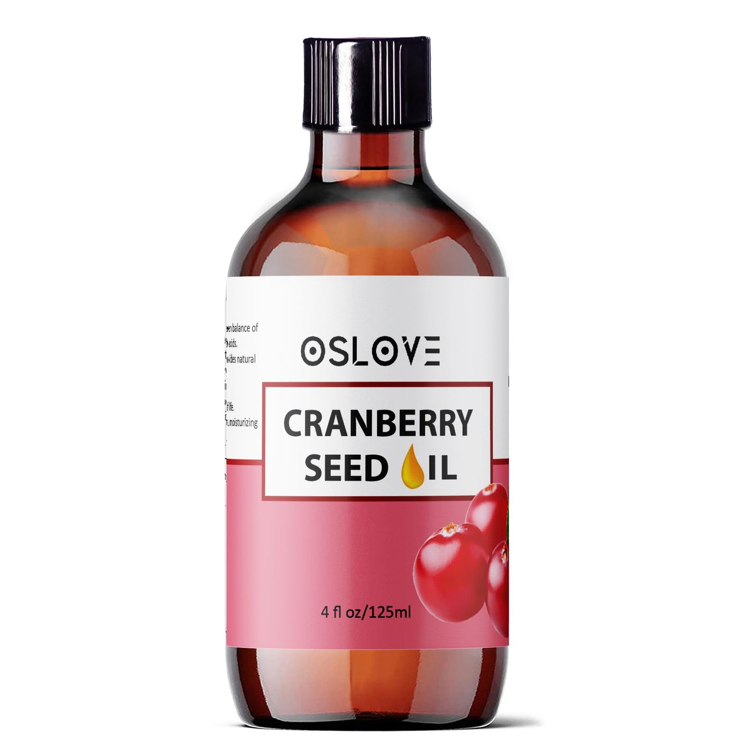 OSLOVE Unrefined Cranberry Seed Oil 4 oz- Cold Pressed Extracted from Cranberry Seeds | Great Moisturizer for Skin and Hair | Anti-Aging and Softening for Skin