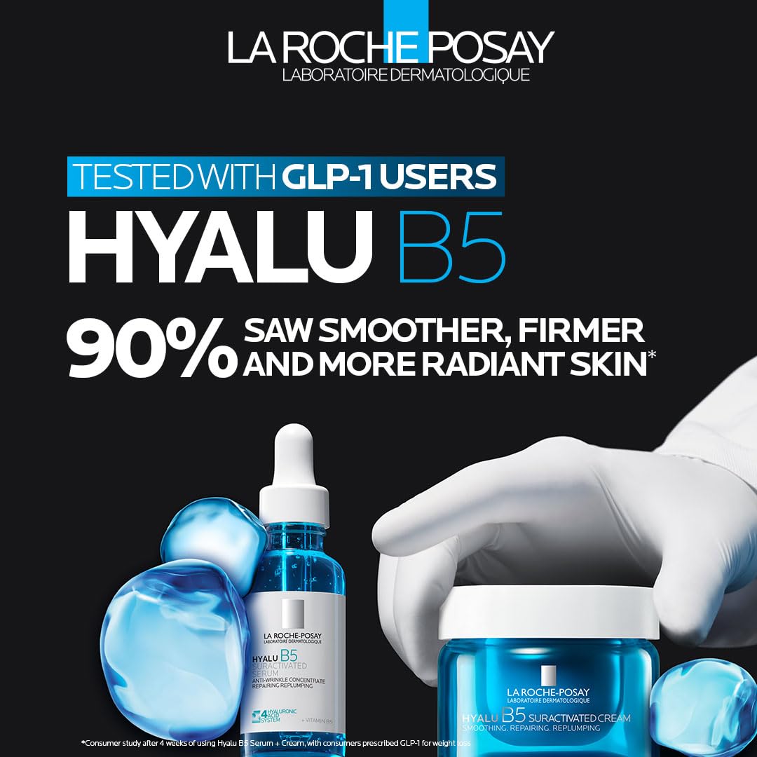 La Roche-Posay Hyalu B5 Suractivated Anti-Aging Face & Neck Cream, Firming Face Moisturizer With 3 Types of Hyaluronic Acid for All Skin Types, 72hr Hydration + Anti-Wrinkle, 1.7fl oz