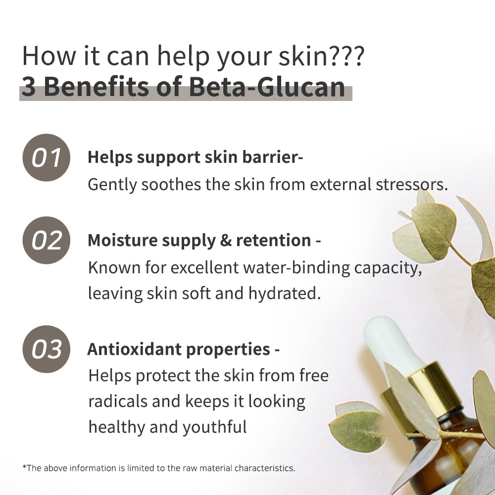 Beta-Glucan 100% Facial Serum for Face – NEEDS NATURE DIY Booster | Deep Hydration & Barrier Repair | Korean Skincare for Dry, Sensitive, or Damaged Skin | 20ml