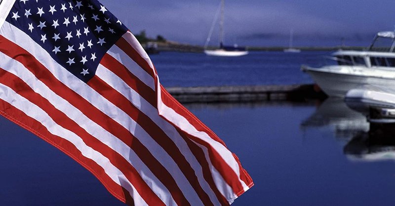 American Flag for Boats - 24" x 36" Marine-Grade Nylon, Fade Resistant, Embroidered Stars & Stripes