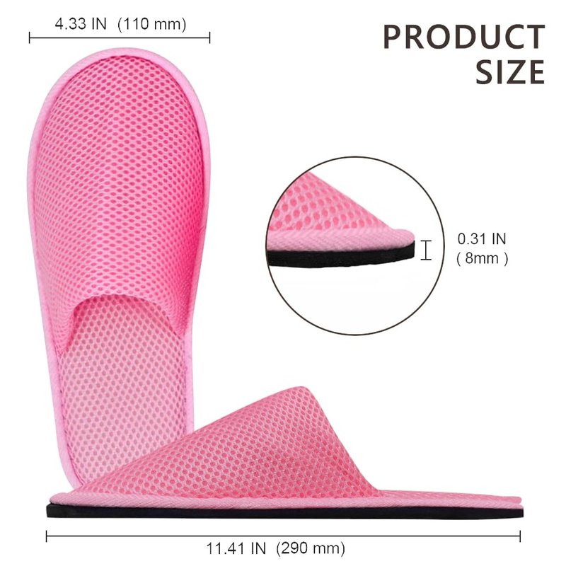 GONG GONG 6-8 Pairs Mash Cloth Disposable Slippers, Machine Washed & Reused, Closed Toe Crystal Velvet Slipper for Guest, Bathroom, House, Hotel, Party, SPA (2Yellow+2Pink+2Blue+2Purple, Adult, Women, 9.5, Numeric, US Footwear Size System, Medium)