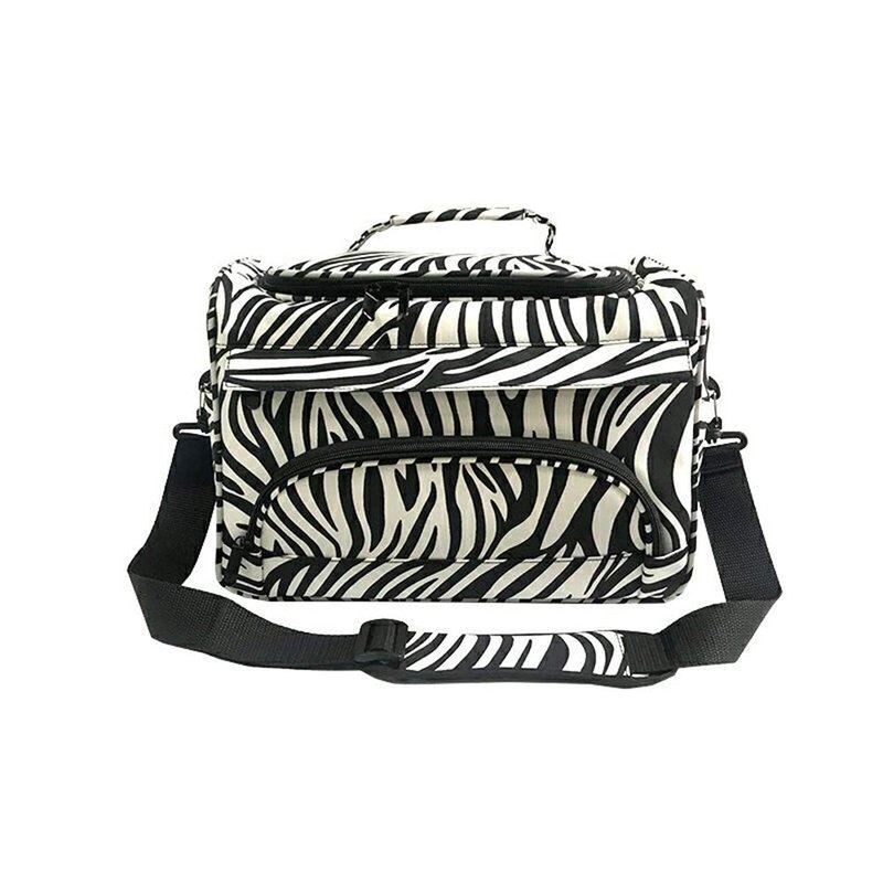 Professional Hairdressing Styling Bag - Multi-Functional Makeup Organizer for Salon | Zebra Print, Shoulder Strap