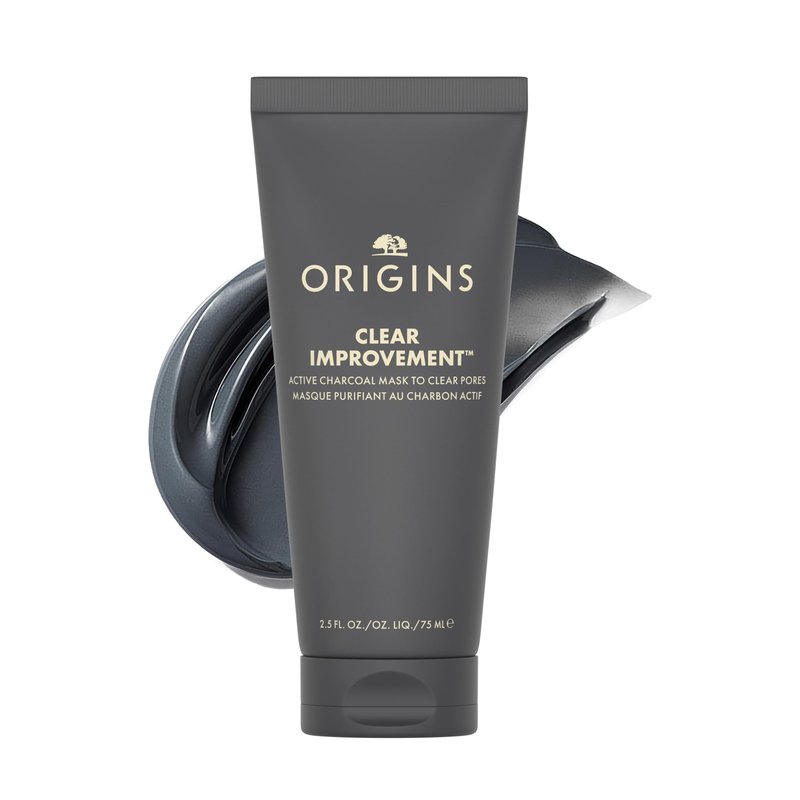 Origins Clear Improvement Active Charcoal Face Mask to Clear Pores | Clay Mask | Fragrance Free, 2.5 Fl Oz