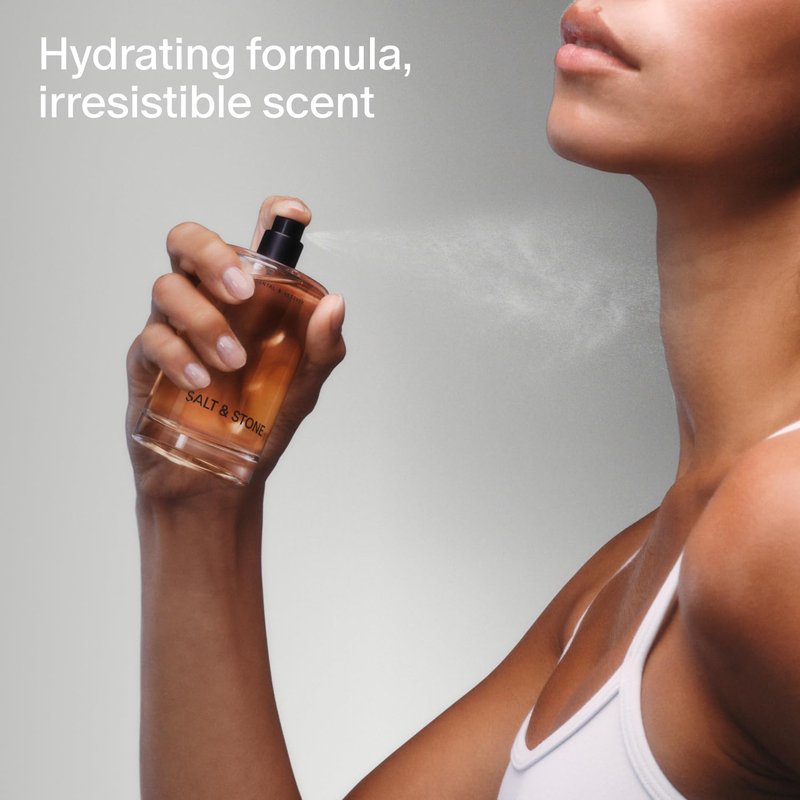 Salt & Stone Body Mist | Bergamot & Hinoki | Skincare Infused Hair & Body Spray for Women and Men | Hydrating Fragrance with Glycerin and Red Algae | Vegan, Cruelty Free, 3.4 fl oz