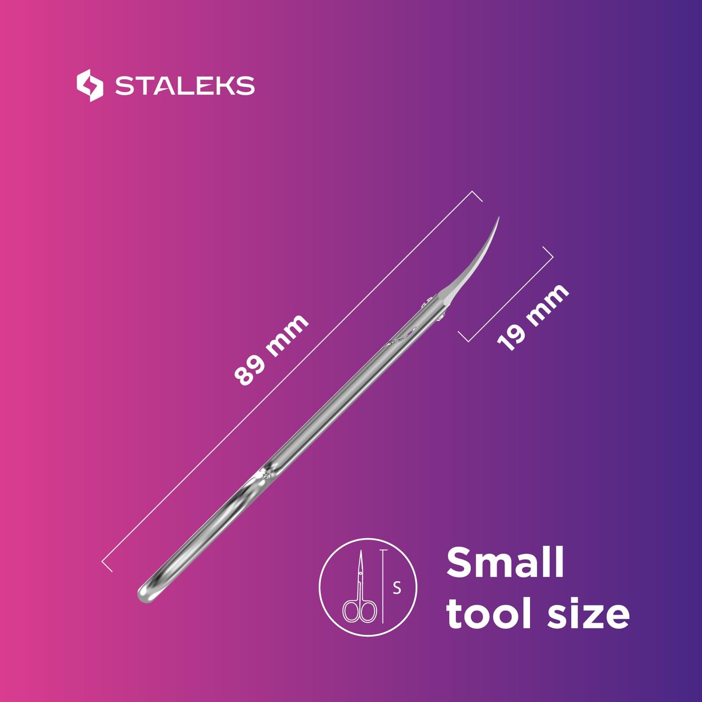 Staleks Pro EXPERT 11 Cuticle Scissors Type 1 – Left-Handed – Narrow Blades – Stainless Steel – Ergonomic Manicure Scissors