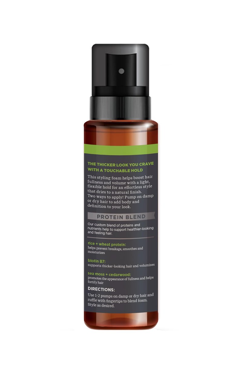 Soapbox Men's Thicken & Style Foaming Texturizer, Hair Looks Thicker, Fuller, & Volumized - Clean Ingredients Free of Harsh Chemicals, Sulfates, Parabens & Silicones - Styling Hair Products for Men