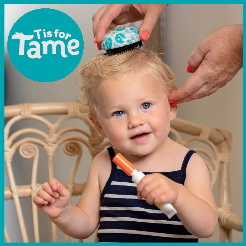 T is for Tame – Detangling Brush for Toddlers & Kids, Mini Detangler Brush Tames Knots W/Out Tears or Tantrums, Perfect Size & Shape for Kids Hands, Developed by Mom of Twins (1 Single Brush)