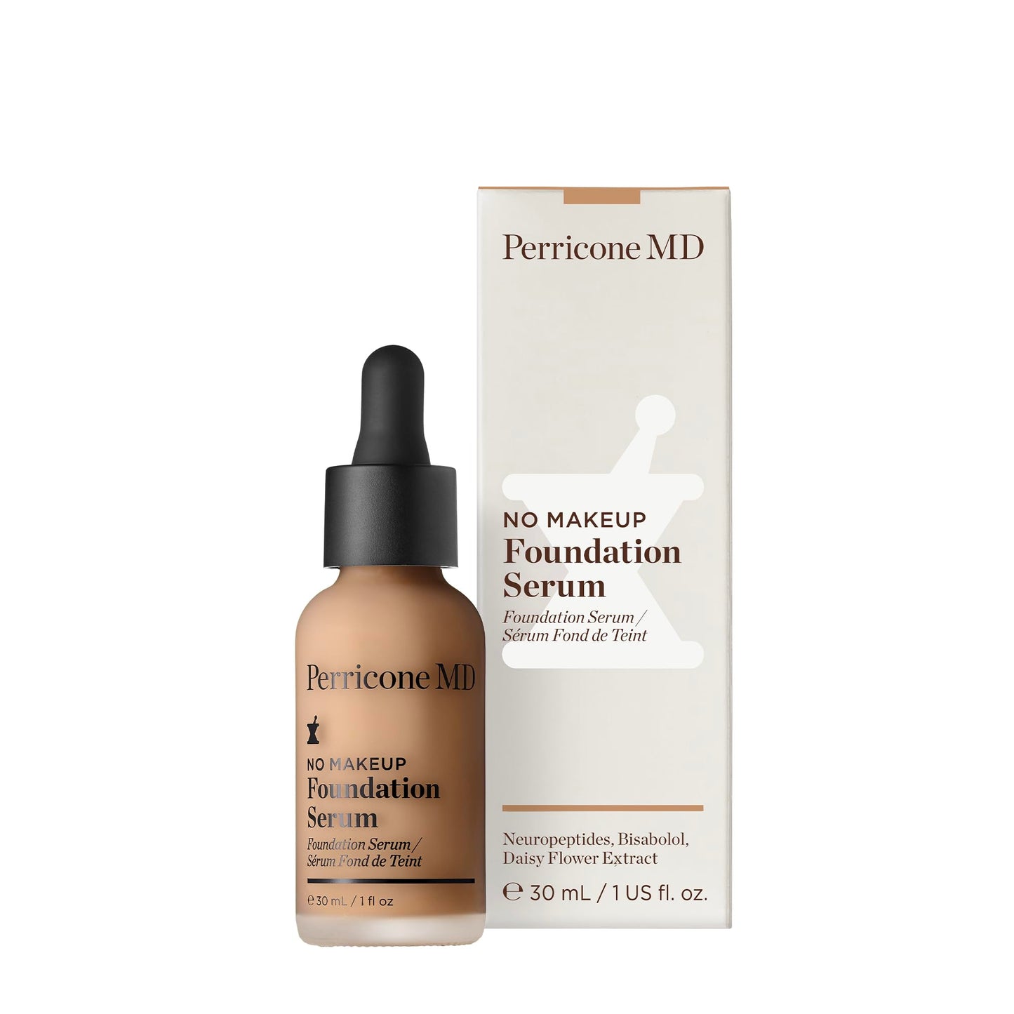 Perricone MD No Makeup Foundation Serum - Semi-Matte Hydrating Liquid Foundation Makeup - Fragrance Free, Vegan, Cruelty-Free - Buildable Medium Coverage for Dark Spots & Uneven Tone, Beige, 1 fl oz