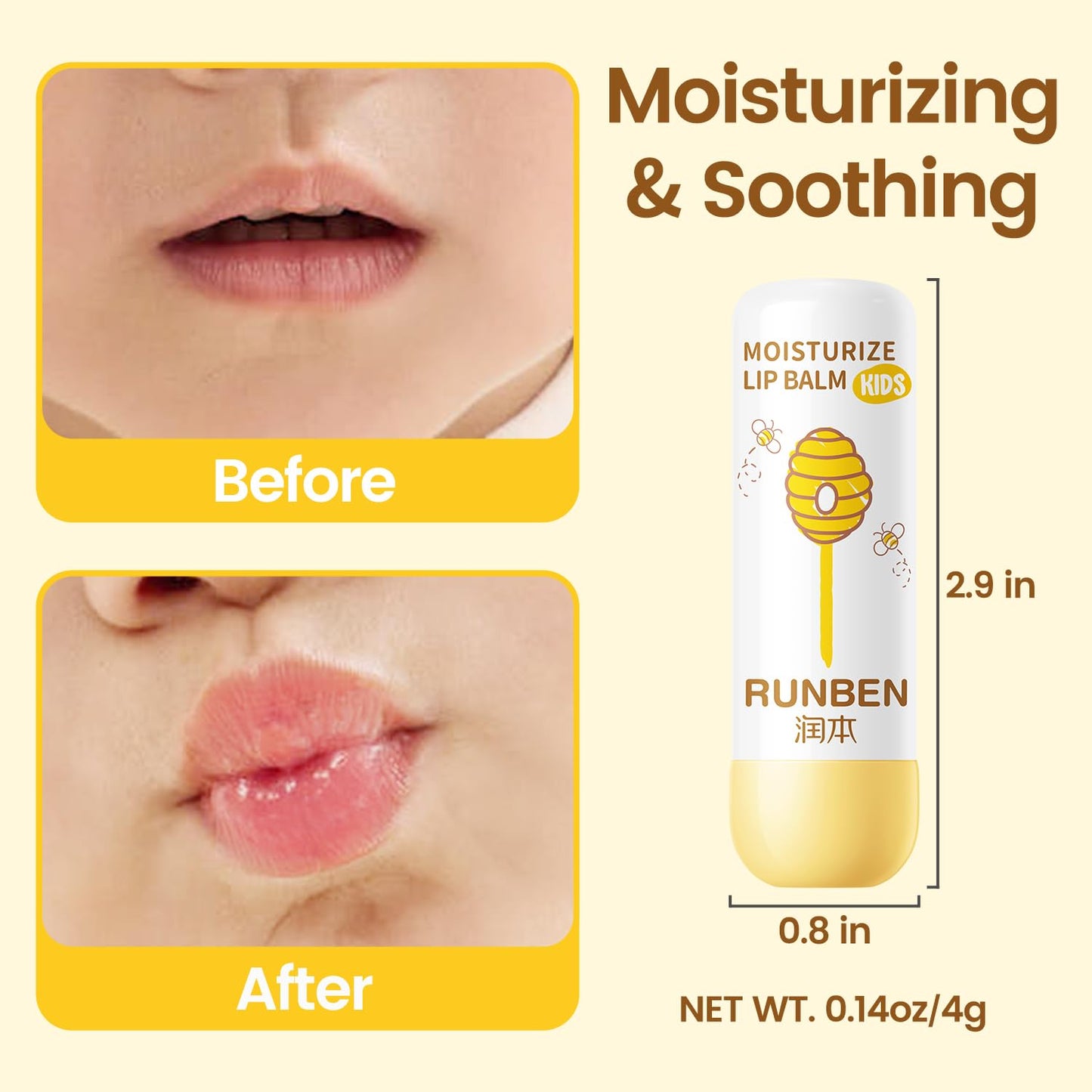 Kids Lip Balm Set - 3 Pack Moisturizing Formula for Chapped Lips | Non-Toxic & Safe for Toddlers