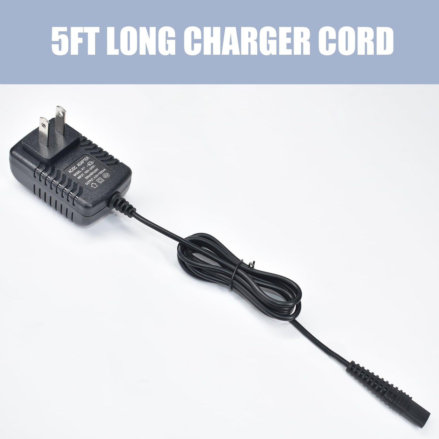 BOEEA Replacment Charger for BaByliss PRO Shaver FXFS2 FXFS2G, 4.5V Adapter Compatible with BaBylissPRO Barberology Cordless Metal Double Foil Shaver FXFS2 Power Cord Supply