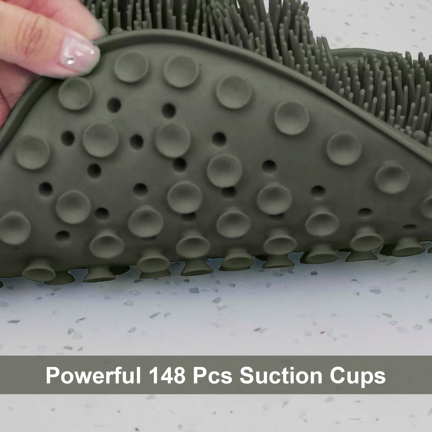 BESKAR XL Large Foot Scrubber Mat for Use in Shower, Cleans Feet No Bend