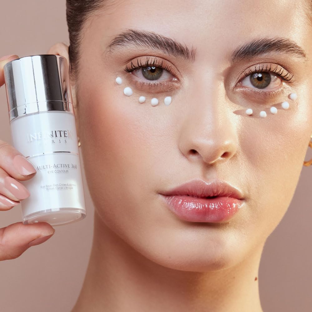 Infinitek Paris Multi-Active 360 Eye Cream | With Caffeine 3%, Retinol & Hyaluronic Acid | Under Eye Cream to Hydrate, Brighten & Reduce Dark Circles, Puffiness, and Fine Lines | 0.50 fl oz / 15 ml