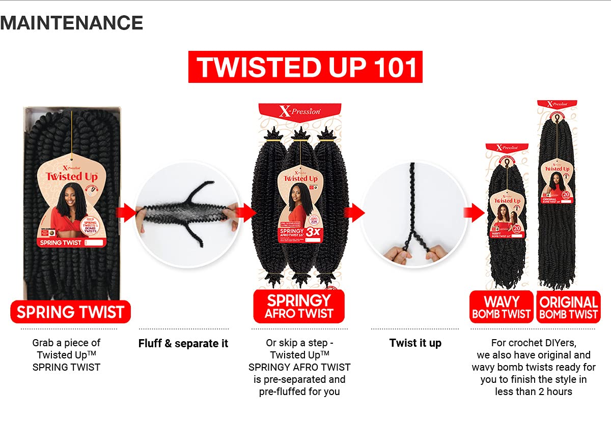 Outre Crochet Braids X-Pression Twisted Up 3X Springy Afro Twist 24" (3-pack, 1)