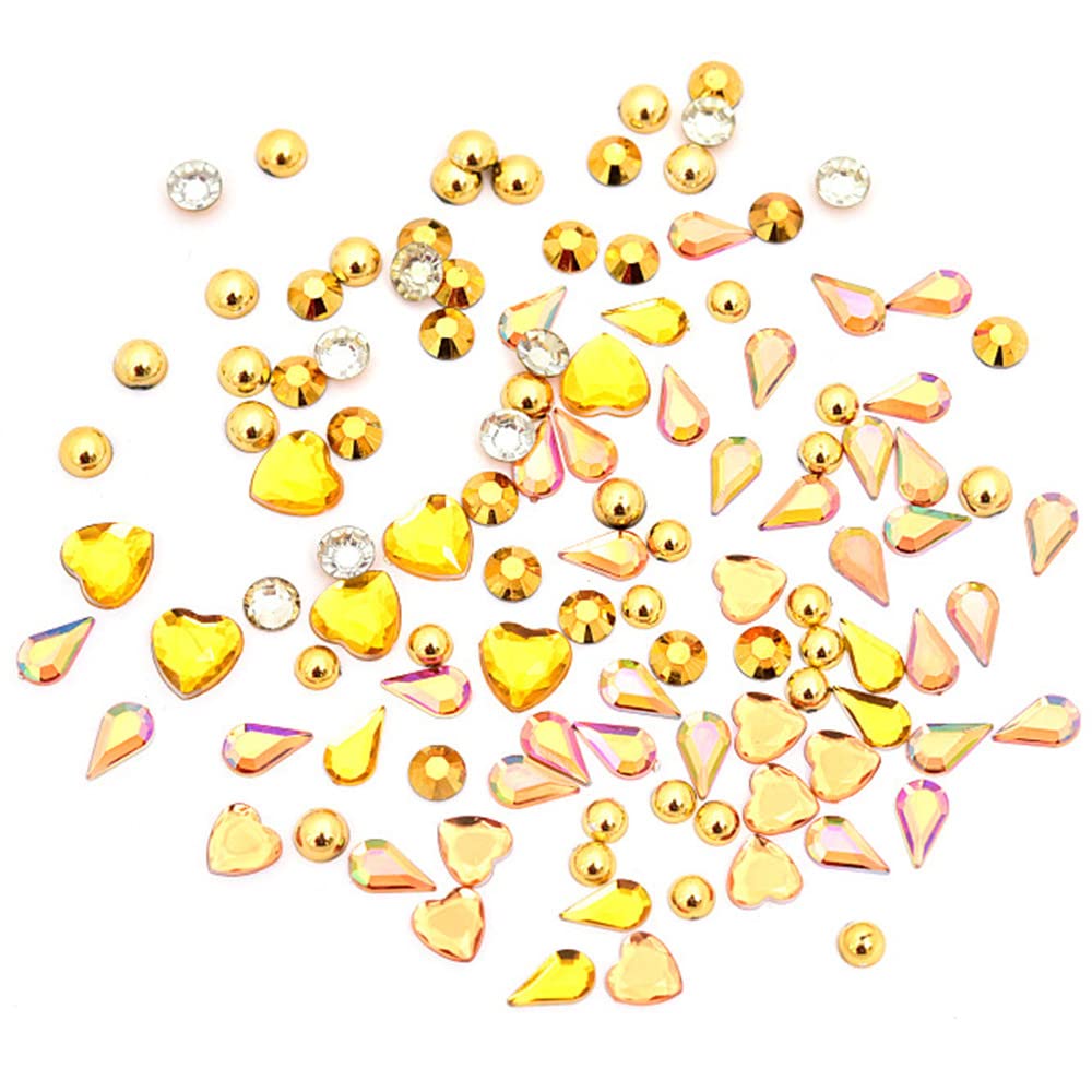 LIUDAMAI 2-11mm Nail Art Rhinestones Shaped Diamonds Pearls Acrylic Heart-Shaped Flat Bottom Rhinestones Dotting Pen Tweezers DIY Stickers Rhinestones Shaped Rhinestones for Nails