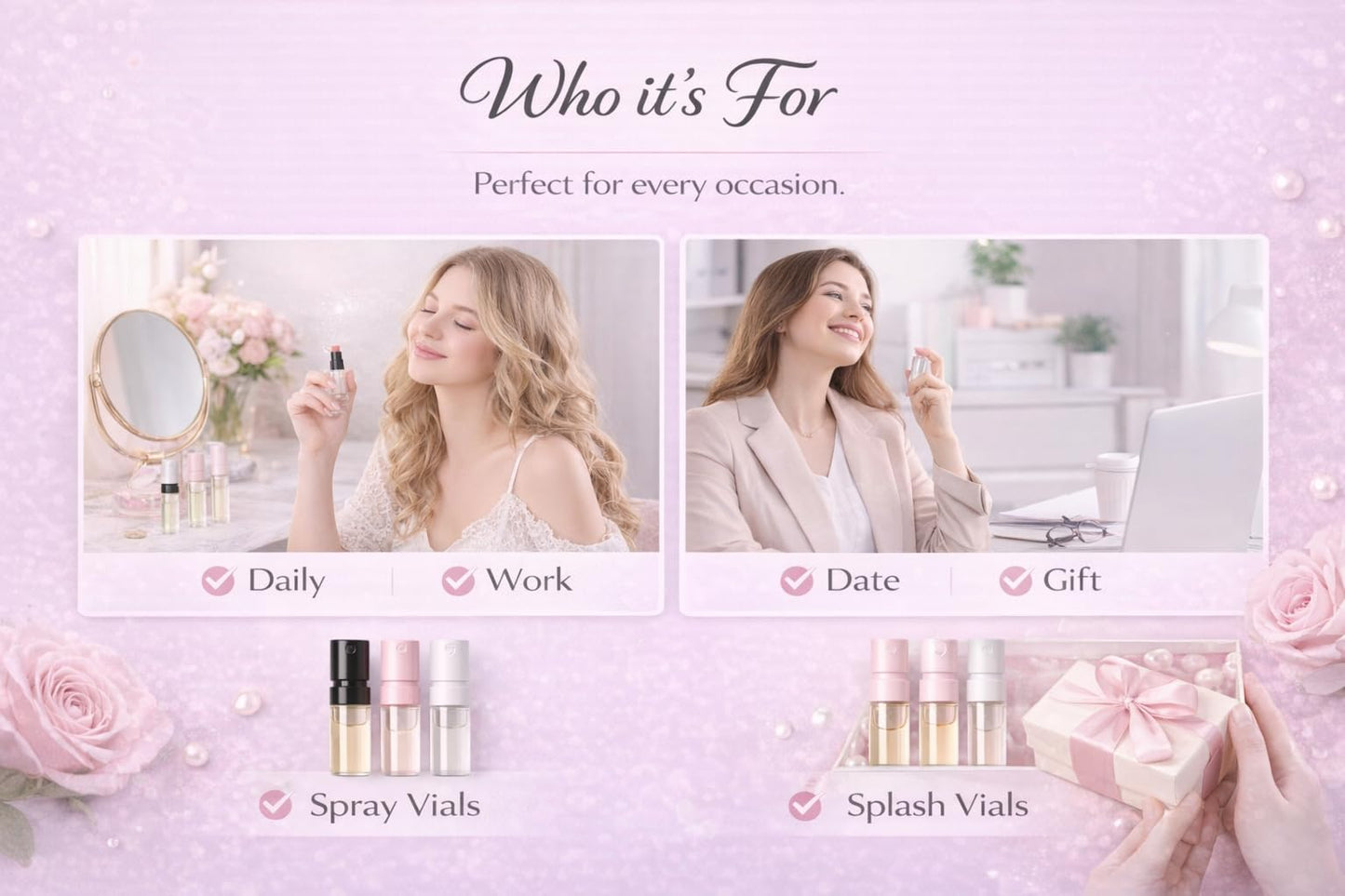 Generic 12 Top Selling Designer Perfume Sample Vial Discovery Set - Women's Fragrance Sampler Set with 12 Random Vials