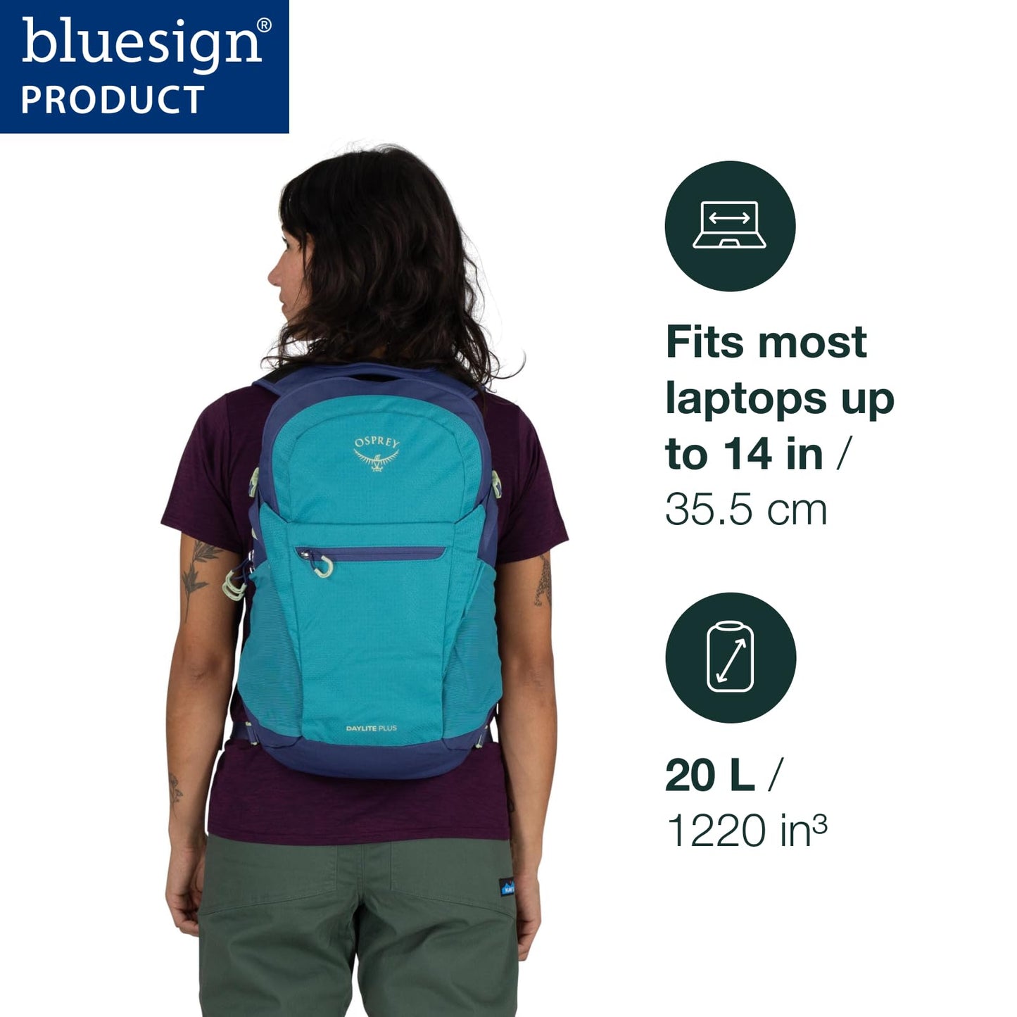 Osprey Daylite Plus Commuter Backpack – Lightweight, Everyday Pack with Laptop Sleeve and Water Bottle Pockets – Ideal for Work, School, and Travel, Tunnel Vision Grey Amazon Exclusive