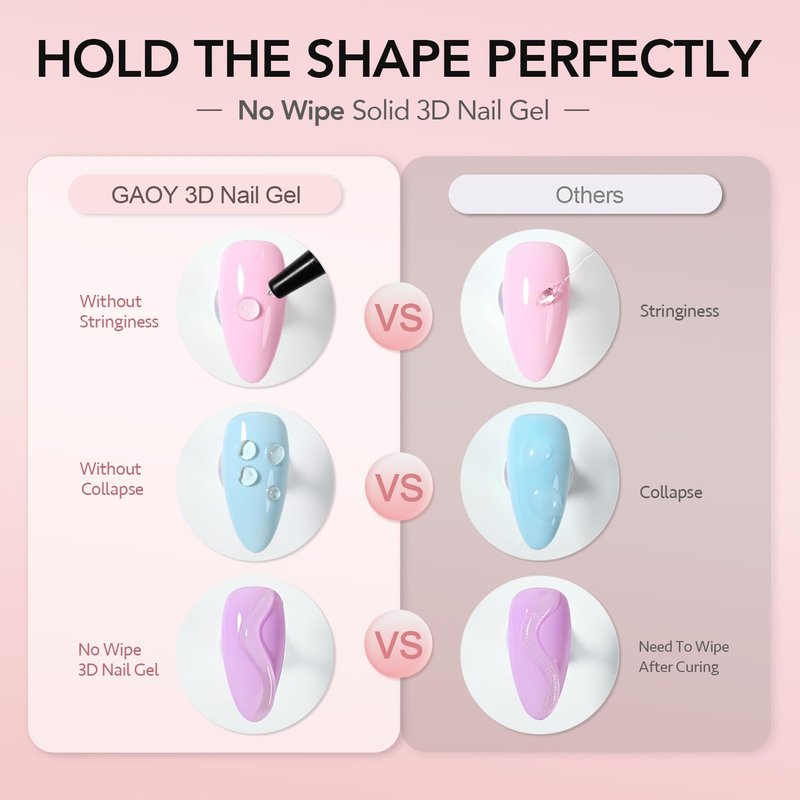 3D Nail Gel - Clear Sculpting Gel for Nail Art, Carving & Molding | 2 Pcs Set