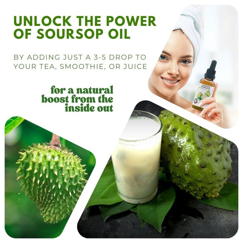 Virgin Soursop Oil (Anona Muricata, Graviola, Guanabana) – 100% Pure, Organic, Cold-Pressed, Unrefined – 4oz - 120ml – Natural Facial Oil & Moisturizer for Dry, Damaged, or Sensitive Skin