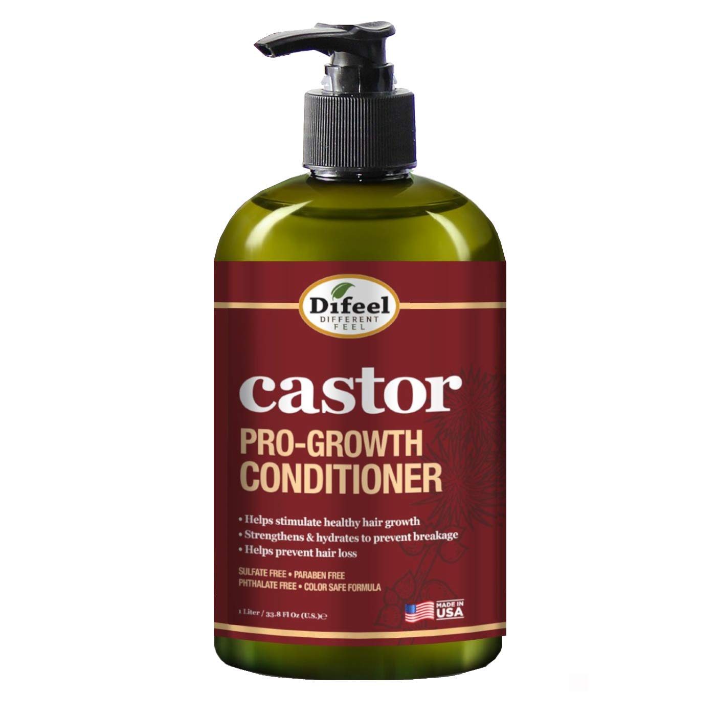 Difeel Castor Pro-Growth Hair Growth Set | Shampoo, Conditioner, Mask & Root Stimulator - 12 oz Each