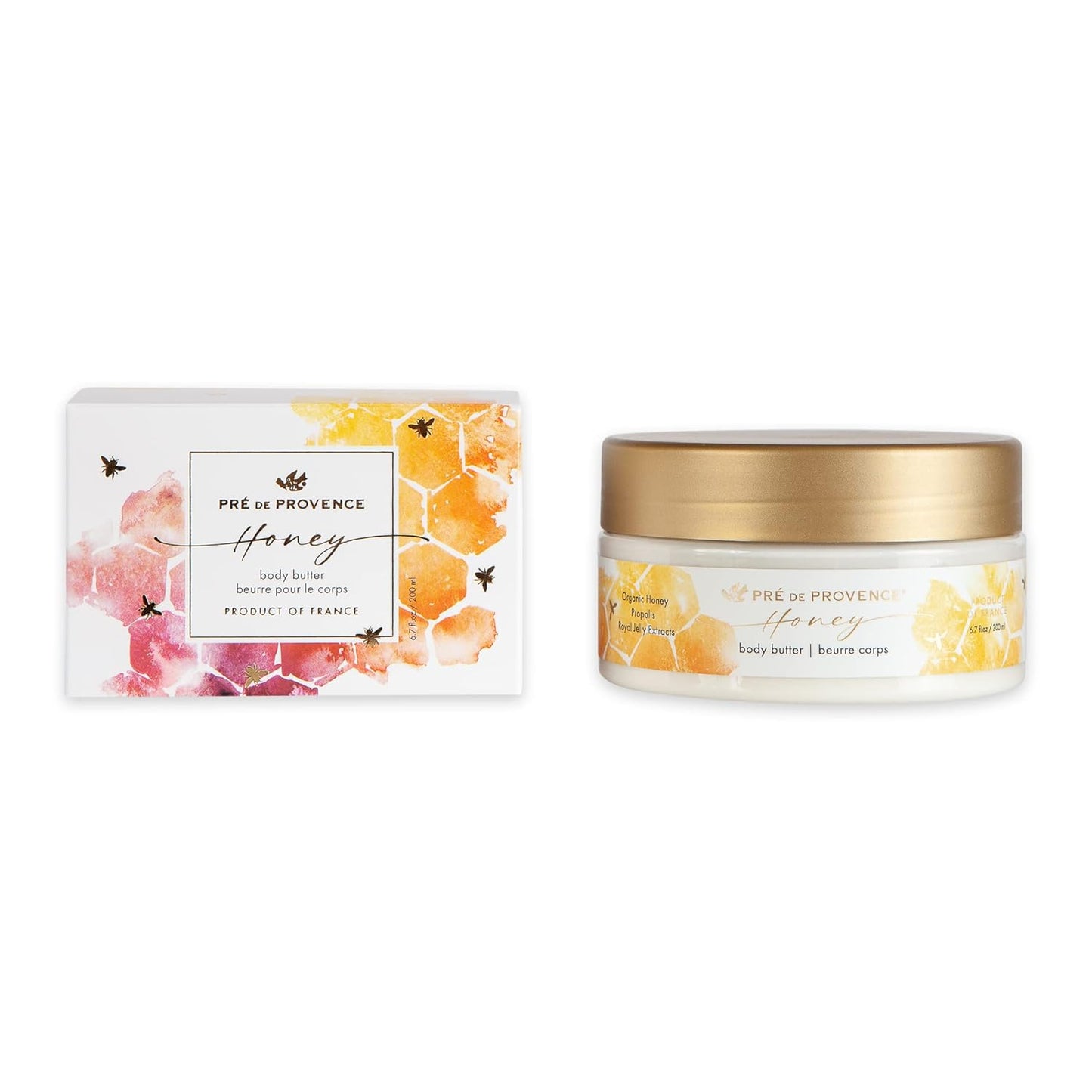 Pre de Provence Honey Collection Body Butter - Deeply Nourishing, 6.7 Fl Oz