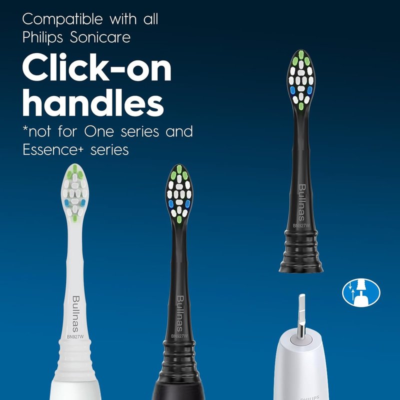 Replacement Brush Heads for Philips Sonicare Electric Toothbrush - 12 Black Brush Heads for ProtectiveClean 6100, 5100, 4100