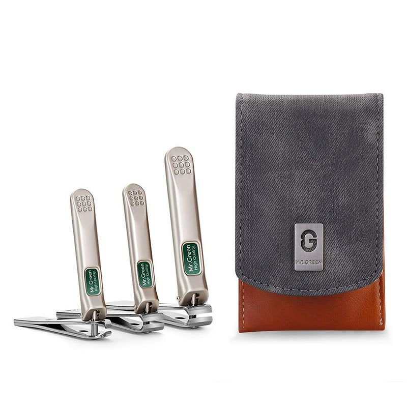 Stainless Steel Nail Clippers Set - 3 Pcs Professional Nail & Toenail Cutter for Men & Women