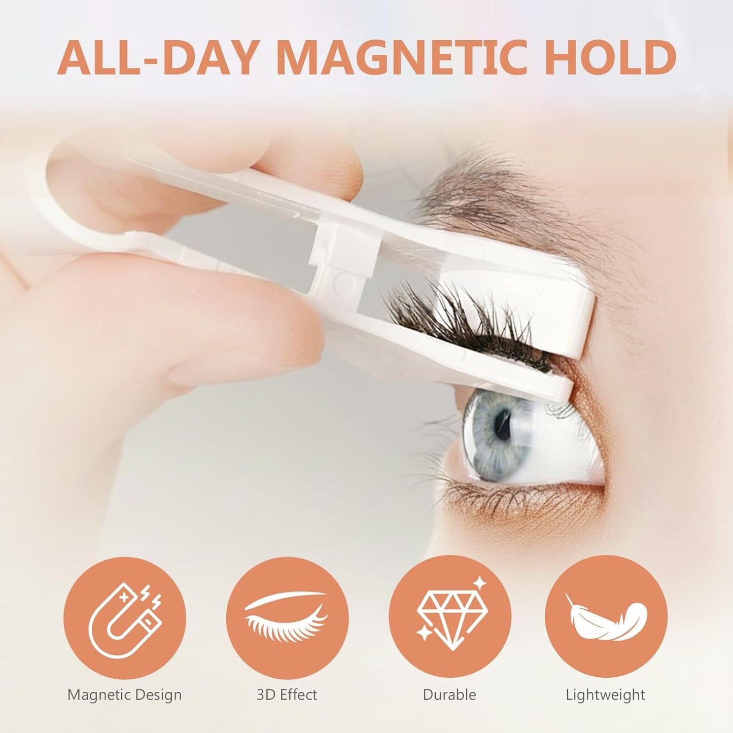 Magnetic Eyelashes - Reusable 3D Eyelash Kit | Lightweight, Waterproof, No Glue Needed, Natural Look