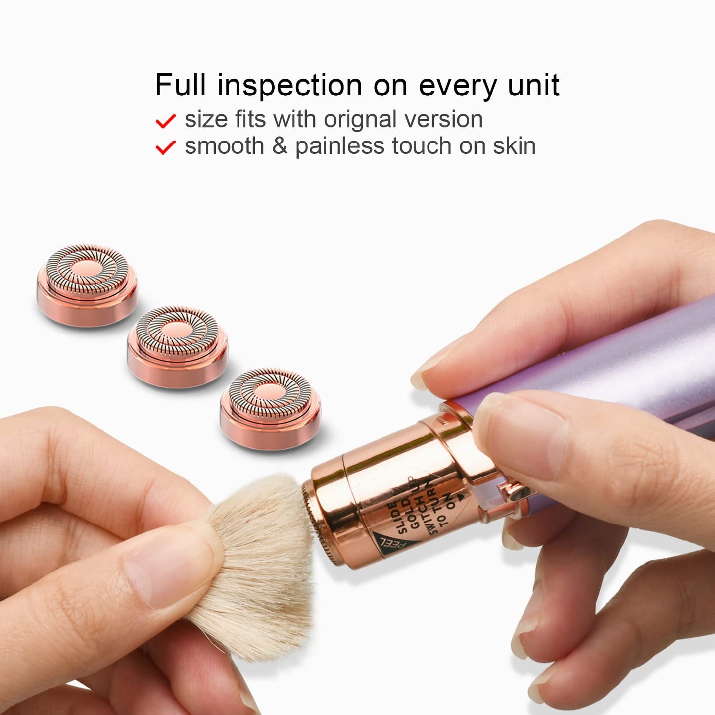 tuokiy Replacement Heads for Flawless Gen 2, Double Ring, 6-Pack