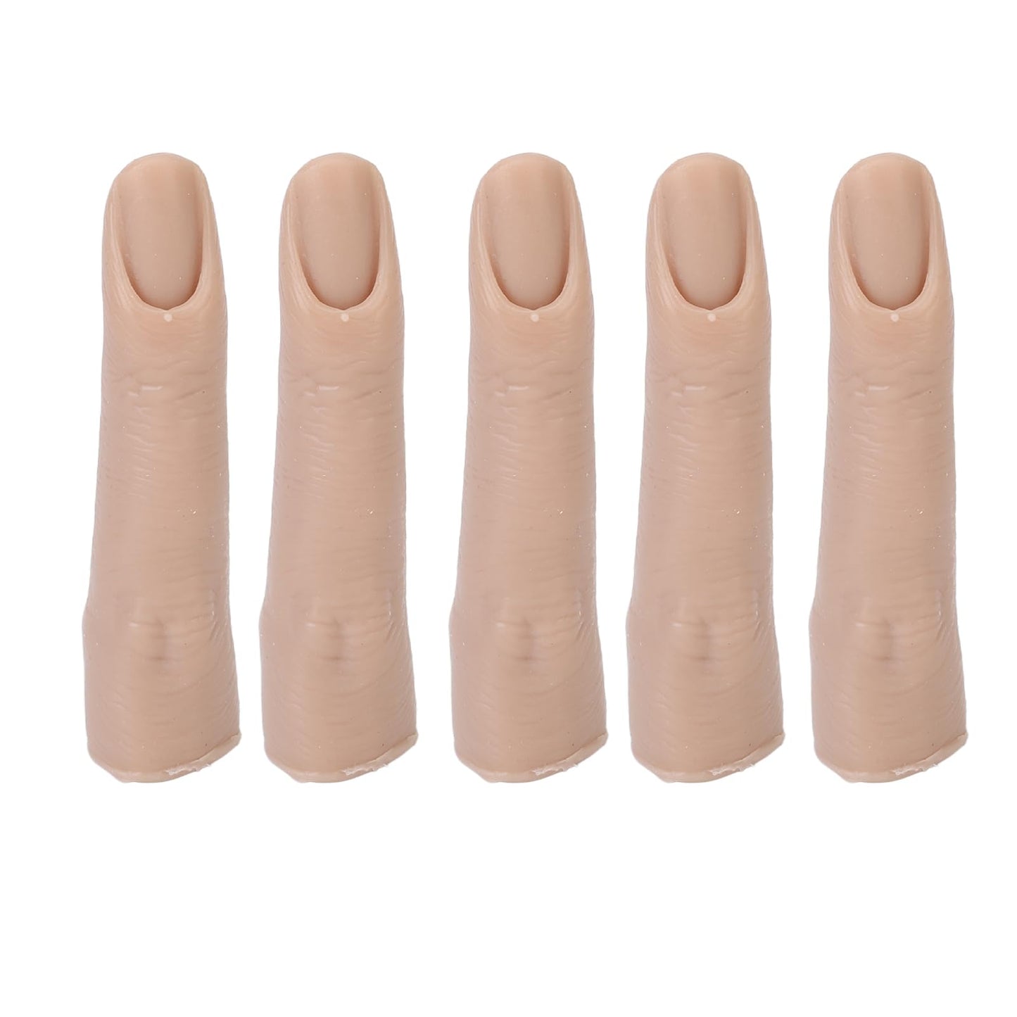 Silicone Joints Nail Finger for DIY Acrylic Nails Practice Flexible Practice Fingers (Dark Skin Color)