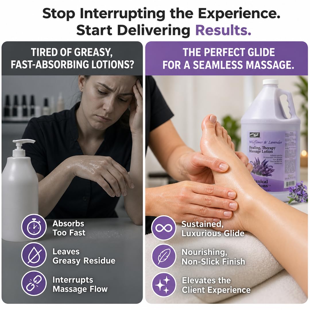 PRO NAIL Professional Therapeutic Massage Lotion & Repair Treatment – Beyond Basic Hydration – Active Cellular Repair for Rejuvenated Skin & Nails & Enhanced Reputation (Lavender, 1 Gallon)