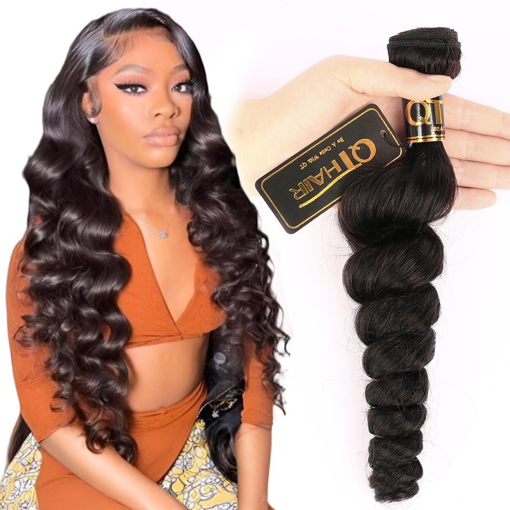 QTHAIR 18A Grade Brazilian Virgin Loose Wave1 Bundle 20inch 100g Natural Color Raw Unprocessed 100% Human Hair Virgin Loose Wave Hair Weave for All Women