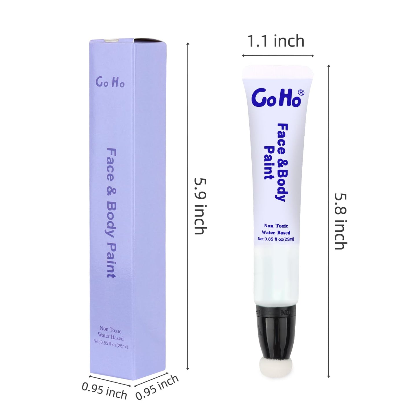 Go Ho Red White and Blue Face Body Paint Stick,Water Based Cream Washable Face Paint Clown Makeup,Easy to Use with Cushion Applicator,Halloween Cosplay SFX Makeup,4th of July Accessories