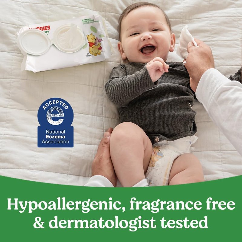 Huggies Natural Care Sensitive Baby Wipes - Unscented, Hypoallergenic, 99% Purified Water | 12 Flip-Top Packs (768 Wipes)