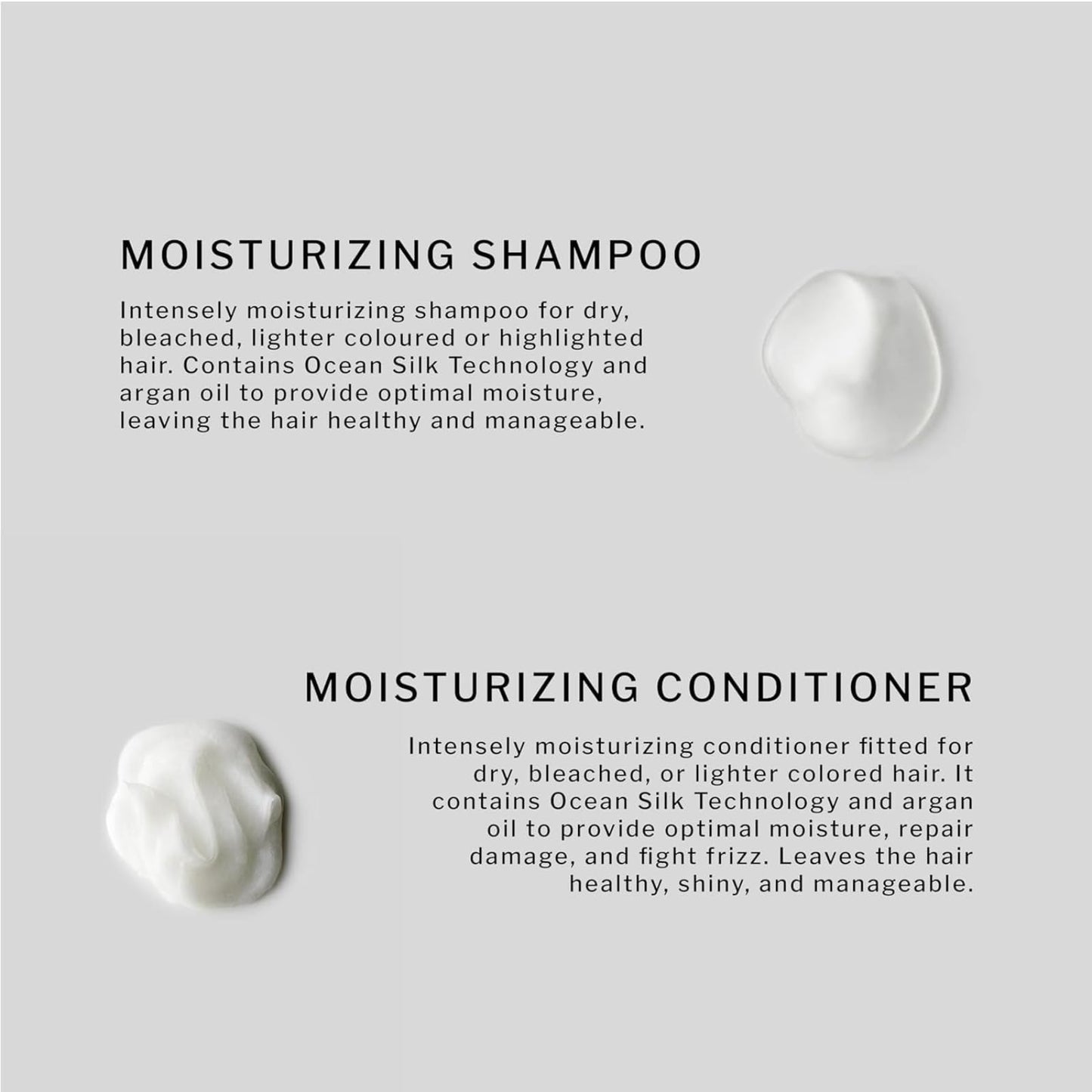 SACHAJUAN Moisturizing Shampoo and Conditioner Set | Ocean Silk Technology & Argan Oil for Deep Hydration | Repair Dry Damage Hair & Control Frizz | Vegan & Paraben-Free | Set of 2 (3.4 oz)