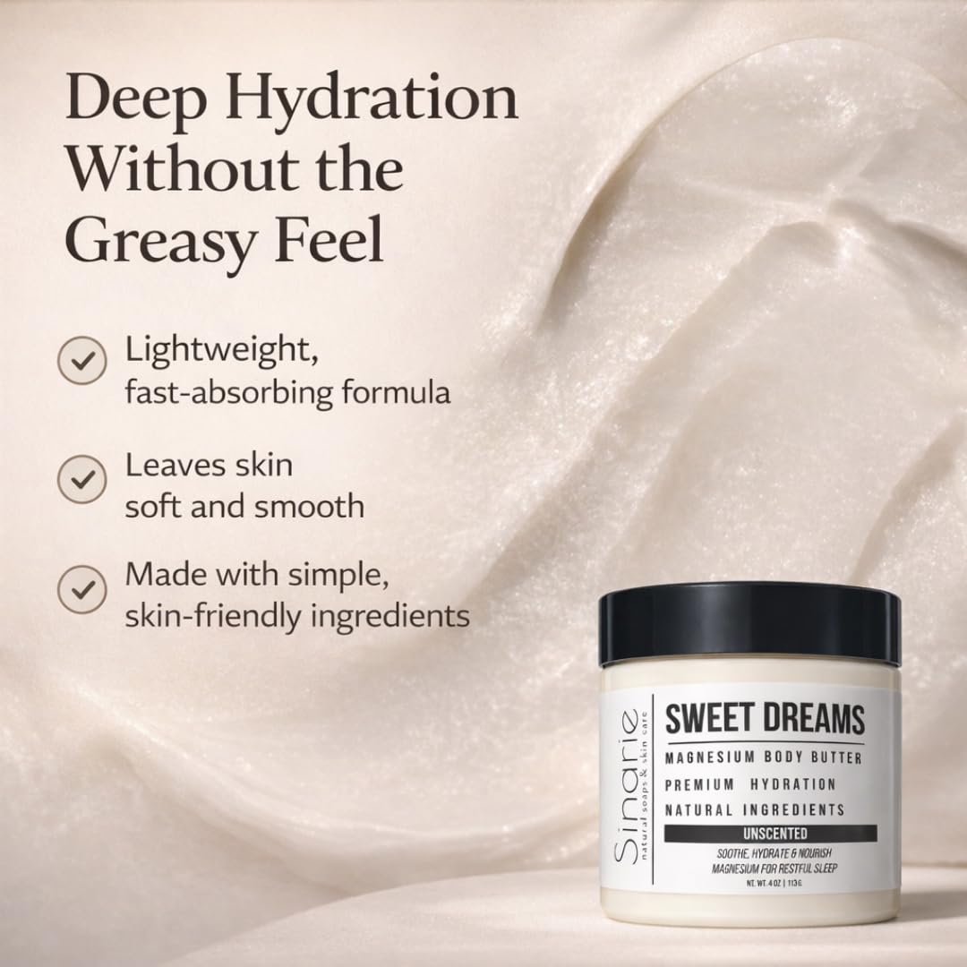 Magnesium Body Butter - Emulsified Mango Butter with Natural Ingredients - 4 oz.
