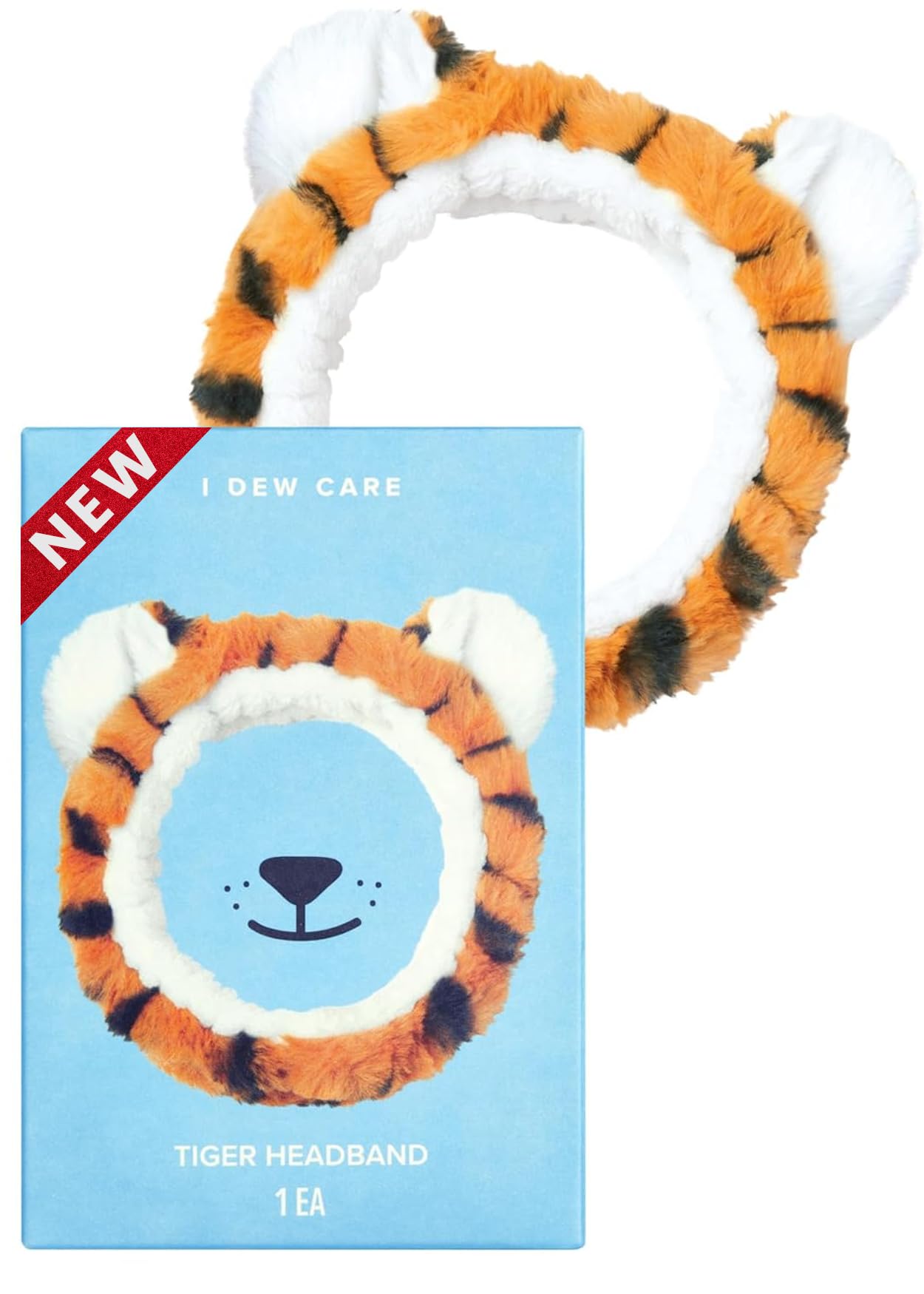 I DEW CARE Tiger Headband Wash-off Masks Set - Scoop Party + Face Wash Headband - Unisex Skincare Mask for Face