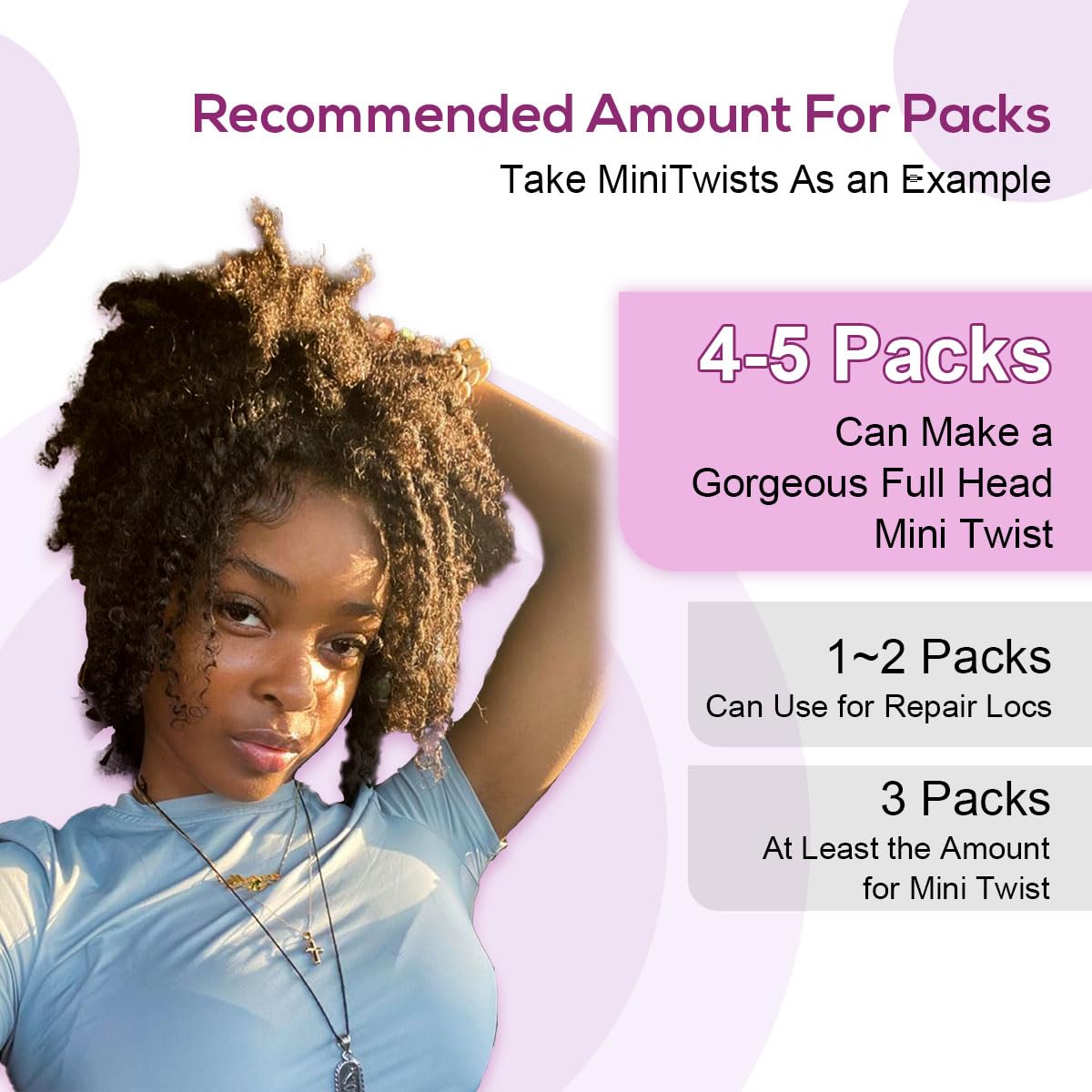 Sangtok Afro Kinky-Curly Human Hair Bulk for Twists, 18 Inch 50g Bulk Hair for Dreadlock Extensions Repair Locs Braiding, 100% 4C Human Bundles Hair(Black)