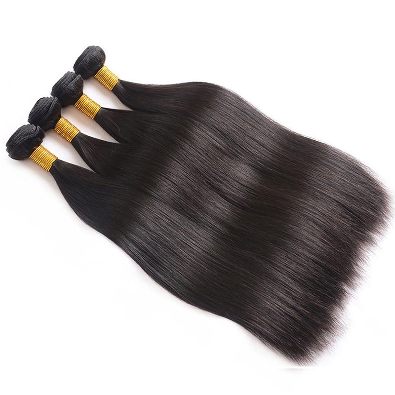 Veravicky Straight Bundles Human Hair 100% Unprocessed Brazilian Virgin Human Hair Bundles 18 Inch Straight Bundles Natural Black Color Double Weft Straight Bundles For Women